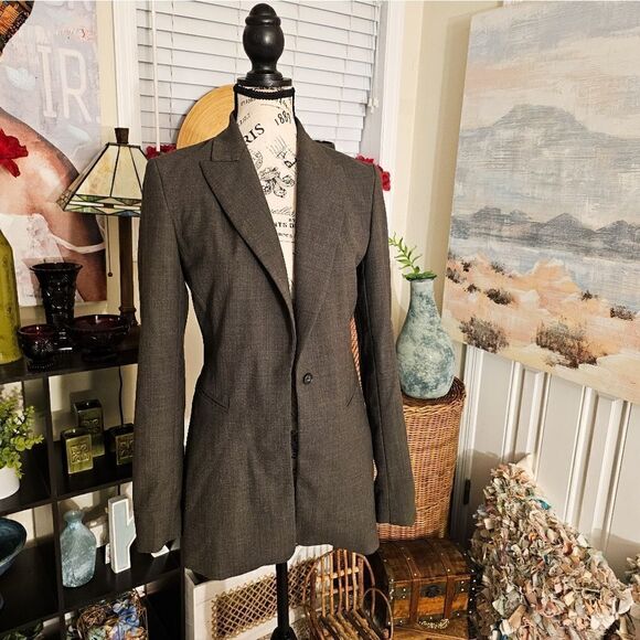 Zara Woman Dark Grey Business Casual One Button Contemporary Blazer Jacket. - Picture 13 of 13